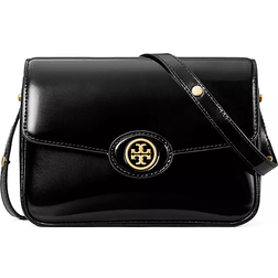 Tory Burch Robinson Spazzolato Convertible Shoulder Bag - Black