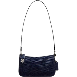 Coach Penn Shoulder Bag With Crystal - Silver/Blue