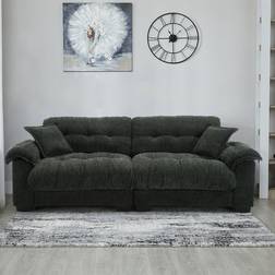 Latitude Run Modern Chenille Green Sofa 130" 3 Seater