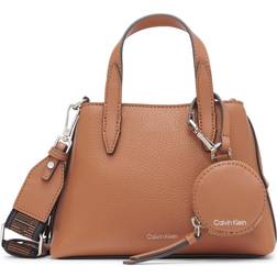 Calvin Klein Millie 2 in 1 Triple Compartment Mini Satchel Crossbody - Caramel
