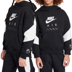 Nike Big Kid's Fleece Pullover Hoodie - Black/White/White (HF8812-010)