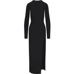 SKIMS Soft Lounge Long Sleeve Slit Dress - Onyx