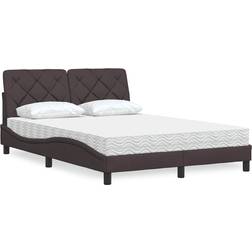 vidaXL Säng Med Madrass Mörkbrun 120x200 cm Sängpaket