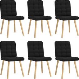vidaXL Matstolar 6 St Svart Tyg Köksstol 86cm 6st