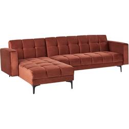 Beliani Velvet Right Hand Corner Red Soffa 266cm 4-sits