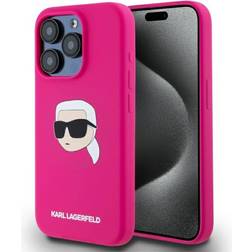 Karl Lagerfeld Karl Head Print MagSafe Silicone Case for iPhone 15 Pro Max