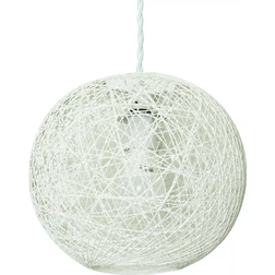 First Choice lighting Wicker White Pendant Lamp 25.5cm 2pcs