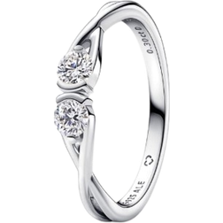 Pandora Infinite Sterling Silver Double Facing Lab Grown Ring - Silver/Diamonds