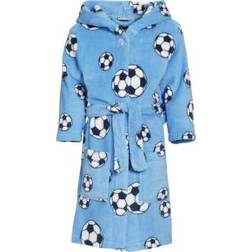 Playshoes Kid's Football Fleece Bathrobe - Blue (340151)