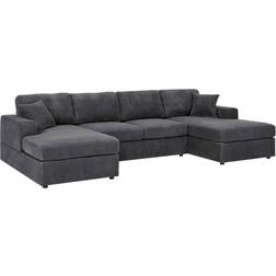 Latitude Run Loette Dark Gray Sofa 120" 4 Seater