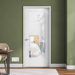 Liberty Doors White Internal Primed Pattern Fire 1981 x 838 x 44 mm Interior Door Clear Glass (x198.1cm)