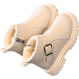 Shein 3pcs/Set Winter New Fleece Lining Kids Ankle Boots, Fashionable Boys/Girls Boots, Toddler Fluffy Snow Boots
