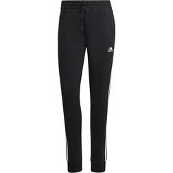 adidas Essentials 3-stripes French Terry Cuffed Pants - Black/White