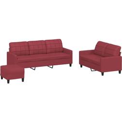 vidaXL 3201386 Wine Red Soffa 198cm 3st