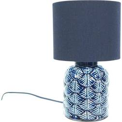 ValueLights Scallop Effect Single Blue Table Lamp 25.5cm