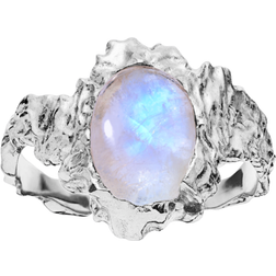 Maanesten Gudinde Ring Small - Sølv/Månesten