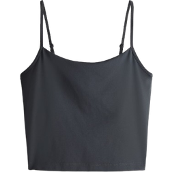 H&M Cropped Sports Vest Top in DryMove - Dark Grey