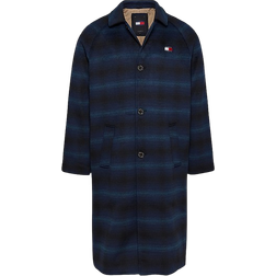 Tommy Hilfiger Longline Check Coat - Black