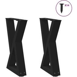 vidaXL Steel Black Bordsben 43.3cm 2st