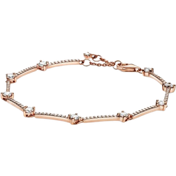 Pandora Sparkling Pavé Bars Bracelet - Rose Gold/Transparent