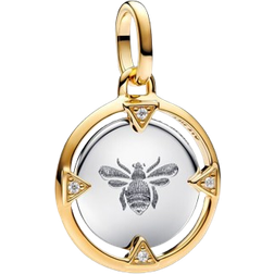 Pandora Bee Medallion Charm - Gold/Silver/Transparent