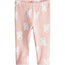 H&M Cotton Jersey Leggings - Light Pink/Bunnies (1265612001)