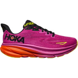 Hoka Women's Clifton Road Running Shoes in Fuchsia/Black