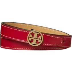 Tory Burch 1" Miller Smooth Reversible Belt - Red/Ginger Shortbread/Gold
