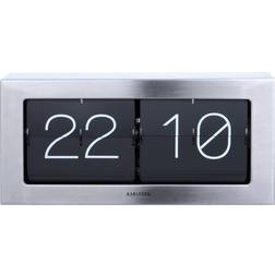 Karlsson Modern & Contemporary Digital Brushed Steel Wall Clock 37cm