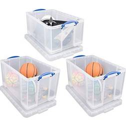 Really Useful Boxes Clear 2x 84 Litre 1x64 Litre Storage Box