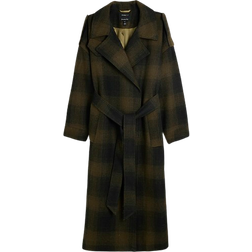 River Island Dark Checked Belted Coat - Green