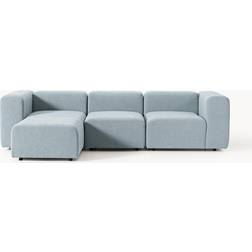 Westwing Collection Bouclé Lena with Footstool Light Blue Soffa 287cm 2st 4-sits