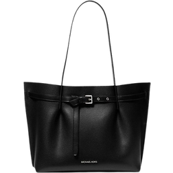 Michael Kors Emilia Large Pebbled Leather Tote Bag - Black