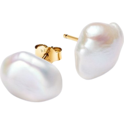 Pandora Baroque Treated Freshwater Cultured Stud Earrings - Gold/Pearls