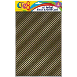 Cre8 Foiled Black & Gold Card A4 140g 5 sheets
