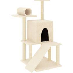 vidaXL Cat Tree with Sisal Scratching Posts 110.5cm Cream