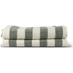 Sagaform Emilie Plaid 130x170 cm Grøn-hvid Tæppe Hvid, Grøn (170x130cm)