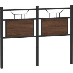 vidaXL Brown Oak 120 cm Engineered Wood Steel Headboard