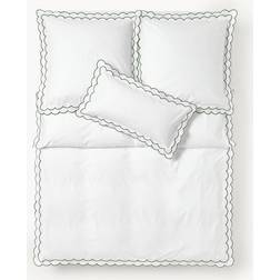 Westwing Collection Atina Duvet Cover White, Green (200x135cm)