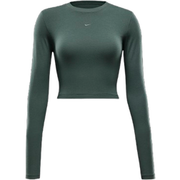 Nike Sportswear Chill Knit Women's Slim Long Sleeve Cropped Top - Vintage Green
