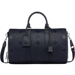 MCM Ottomar Weekender Bag In Maxi Monogram Leather Small - Blue/Navy Blazer