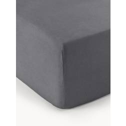 Westwing Collection Box Spring Biba Flannel Bed Sheet Grey (200x180cm)
