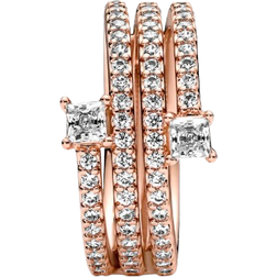 Pandora Triple Spiral Ring - Rose Gold/Transparent
