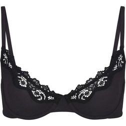 SKIMS Fits Everybody Lace Unlined Scoop Bra - Onyx