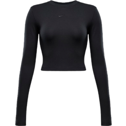 Nike Sportswear Chill Knit Women's Slim Long Sleeve Cropped Top - Black