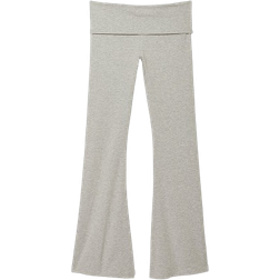 PINK Women's Cotton Foldover Flare Leggings - Heather Charcoal