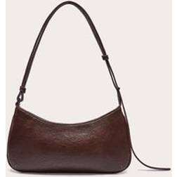 PrettyLittleThing Textured PU Baguette Shoulder Bag - Brown