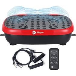 LifePro Compact Standing Vibration Plate Platform, Whole Body Vibration Exercise Machine for Low Impact Workouts with Resistance Bands and Remote