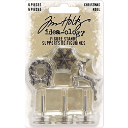 Tim Holtz Idea-ology Silver Christmas Decoration 6pcs