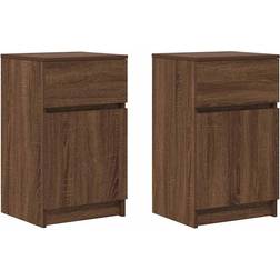 vidaXL 861332 Brown Sängbord 35x39cm 2st